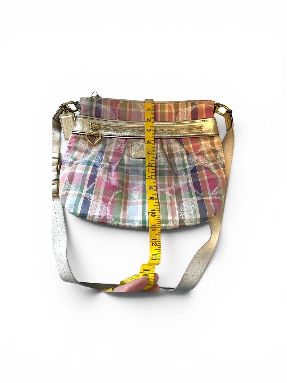 Coach Poppy Daisy Madras Signature Plaid Crossbody - Picture 14 of 17